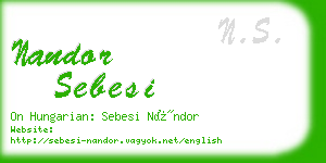 nandor sebesi business card